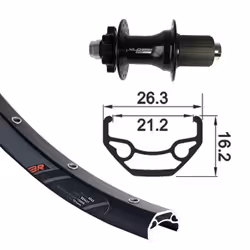 Roue arrière axe 6 trous XLC