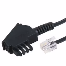 Hama 00044822, 10 m, TAE-F, 6p4c, Noir, Mâle, Mâle