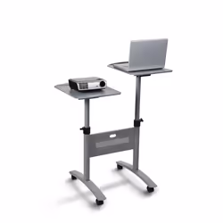 Nobo Table multimédia - 2 Tablettes, Chariot, Toutes marques, Gris, 10 kg, 725 mm, 940 mm