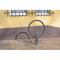 Arceau porte-cycles GIRO, tube rond 48/3 mm, galvanisé à chaud, à sceller dans du béton. Produit livré = monté. Matériau = ac ...
