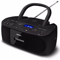 MEDION E65010 - Radio - CD - Cassette - Lecture MP3 - FM - USB - AUX - 2 x 30 W - Noir, Portable, Analogique et numérique, FM ...