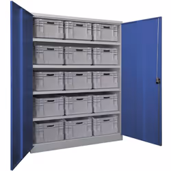 Armoire pour charges lourdes, version extra-large, hauteur x largeur x profondeur 1950 x 1470 x 630 mm, 4 tablettes, gris / b ...