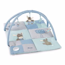 Sterntaler 9122000, Tapis de gymnastique pour bébé, Barre d'activités, Coton, Polyester, Bleu, Vert