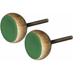 Tranquillo - Boutons de porte en bois et métal (Lot de 2) Vert