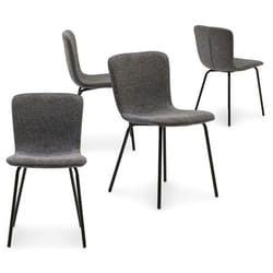 Lot de 4 chaises AUDREY avec revêtement en tissu noir et structure en métal noir chaise de salle à manger