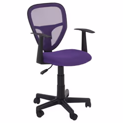 Chaise de bureau pour enfant STUDIO fauteuil pivotant réglable en hauteur avec accoudoirs revêtement mesh violet