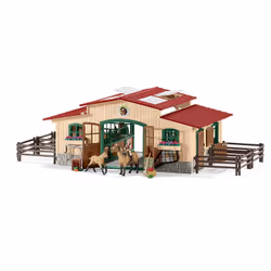schleich Farm World Ecurie + Chevaux