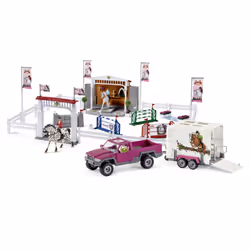 schleich Grand Concours Equestre avec un Pick-up et son Van