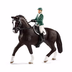 schleich HORSE CLUB Cavalière Saut Obstacles, 5 an(s), Noir, Vert, Blanc, Plastique