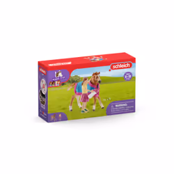 schleich HORSE CLUB Poulain avec couverture, 5 an(s), Multicolore, Plastique