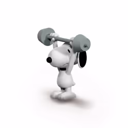 schleich Snoopy Haltérophile, 3 an(s), Blanc, Plastique