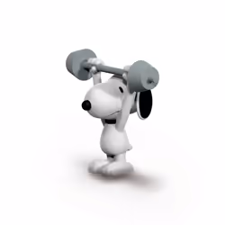 schleich Snoopy Haltérophile