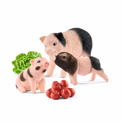 schleich Cochon nain femelle et cochonnets