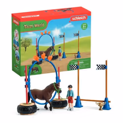 schleich Farm World Course d'agility pour poney, Farm World, 3 an(s), Multicolore, Plastique
