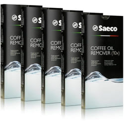 Lot de 5 boîtes de pastilles dégraissantes (x10) pour machine à café Espresso Saeco, Philips - CA6704/99