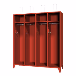 Armoire de pompiers sur pieds, sans porte, 4 compartiments, 8 casiers. Produit livré = monté. Nombre de compartiments = 4 pce ...