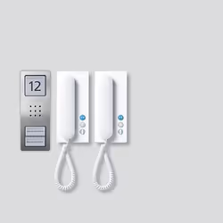 Siedle SET CA 812-2 E/W, Avec fil, Acier inoxydable, Blanc, Mur
