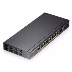 Zyxel GS1100-10HP Non-géré Gigabit Ethernet (10/100/1000) Connexion Ethernet, supportant l'alimentation via ce port (PoE) 1U Noir