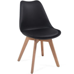 MIADOMODO® Chaises de Salle à Manger - Set de 2 Scandinave Rembourré Pied en Hêtre Noir - Meuble pour Salon Restaurant Bureau