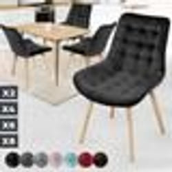 Chaise de Salle à Manger en Velours - Lot de 4 - MIADOMODO® - Noir - Style Rétro - Rembourrées