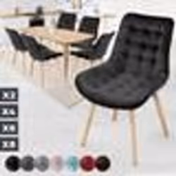MIADOMODO® Chaise de Salle à Manger en Velours - Lot de 6 Noir - Chaise Scandinave pour Salon Chambre Cuisine Bureau