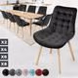 MIADOMODO® Chaise de Salle à Manger en Velours - Lot de 8 Noir - Chaise Scandinave pour Salon Chambre Cuisine Bureau