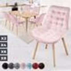 MIADOMODO® Chaise de Salle à Manger en Velours - Lot de 6 Rose - Chaise Scandinave pour Salon Chambre Cuisine Bureau