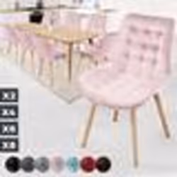 MIADOMODO® Chaise de Salle à Manger en Velours - Lot de 8 Rose - Chaise Scandinave pour Salon Chambre Cuisine Bureau