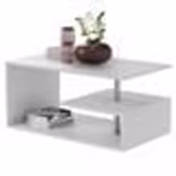 Table Basse - MIADOMODO - 90x50x41 cm - Blanc - Design Moderne - Plusieurs Niveaux