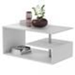Table Basse - MIADOMODO - 90x50x41 cm - Blanc - Design Moderne - Plusieurs Niveaux