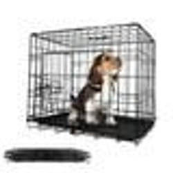 Cage de Transport Chien Leopet® - 121x74x805cm - Pliable - 2 Portes - Métal - Noir