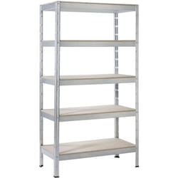 Schulte Regalwelt - SCHULTE Regalwelt Rayonnage pour charges lourdes avec 5 étagères en bois, capacité de charge par niveau env. 200 kg, 180x90x45 cm