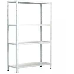 Schulte Regalwelt - SCHULTE Regalwelt Rayonnage emboîtable avec 4 tablettes PowerMAX, charge utile 50 kg, 137x75x30 cm (HxLxP), blanc, rayonnage de