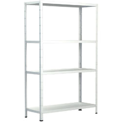 Schulte Regalwelt - SCHULTE Regalwelt Rayonnage emboîtable avec 4 tablettes PowerMAX, charge utile 50 kg, 180x75x35 cm (HxLxP), blanc, rayonnage de