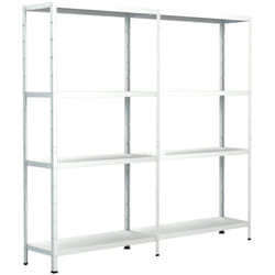 Schulte Regalwelt - SCHULTE Regalwelt Rayonnage emboîtable avec 2 x 4 tablettes PowerMAX, charge utile 65 kg, 180x160x40 cm (HxLxP), blanc, rayonnage