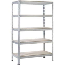 Schulte Regalwelt - SCHULTE Regalwelt Rayonnage pour charges lourdes avec 5 étagères en bois, capacité de charge par niveau env. 75 kg, 150x90x30 cm