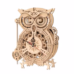 PICHLER Horloge hibou (kit bois découpé au laser), 161 pièce(s), Animaux, 14 an(s)