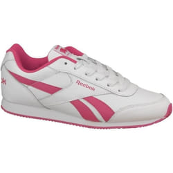 Baskets Femme - REEBOK - Royal CL Jogger 2 V70489 - Cuir - Blanc et Rose - Lacets