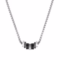 Collier Homme - S.Oliver - 2034944 - Acier Inoxydable - Argenté - Venezia - Pendentif Multicolore