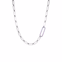Collier pour femme S.Oliver 2034995 en acier inoxydable argenté - chaîne dancre réglable avec fermoir à homard