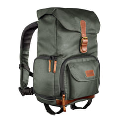Mantona Luis junior sac à dos Marron, Vert Cuir, Métal, Polyester, Synthétique