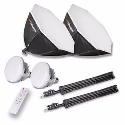 Walimex Pro LED, 60 W, 2 ampoule(s), LED, 50000 h, Blanc froid, Blanc chaud, 6200 lm