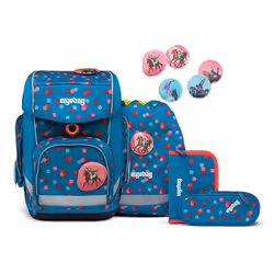 ergobag Sac décole pétrole rose pour fille - Cubo Schoolbag Set 5  pièces VoltiBär 246455