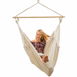 CHAISE SUSPENDUE EXTRA-LARGE - CONFORTABLE, SPACIEUSE, SÛRE! Nouveau système d'accrochage extrêmement sûr Avec les hamacs tri ...