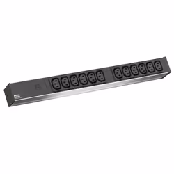 Bachmann 800.2284, Basique, 1U, Aluminium, Noir, 12 sortie(s) CA, Coupleur C13