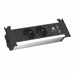 Bachmann Kapsa, Type F, USB 2.0, Noir, Aluminium, 5,2 V, 2,15 A