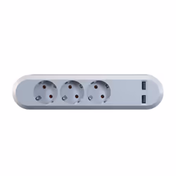 Bachmann 381.801, Intérieure, Type F (CEE 7/4), IP20, Blanc, Plastique, 3 sortie(s) CA