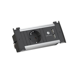 Bachmann Kapsa XS multiprise 0,2 m 1 sortie(s) CA Intérieure Noir, Argent