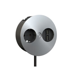Bachmann 931.031 prise de courant Type F + 2 x USB A Acier inoxydable