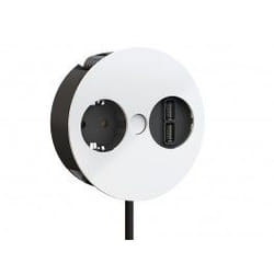 Bachmann Twist multiprise 2 m 1 sortie(s) CA Intérieure Noir, Blanc